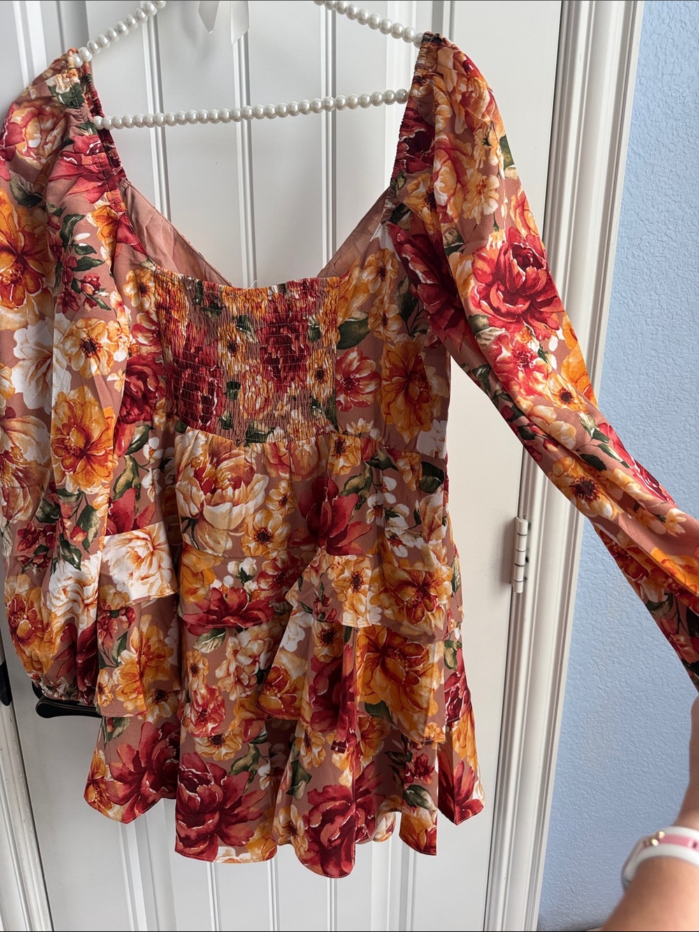 Buddy Love Floral Mini Dress in Red, Yellow, Cream - Picture 10 of 10